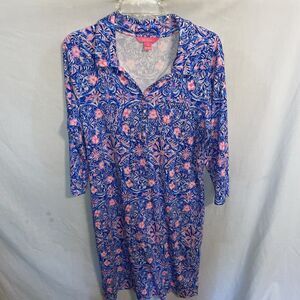 Lilly Pulitzer Blue and Pink Midi Dress